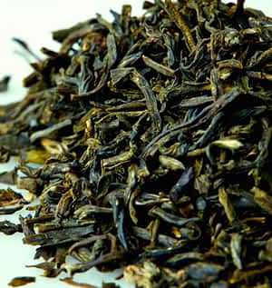 Organic Jasmine Green Tea Leaves -- Macro